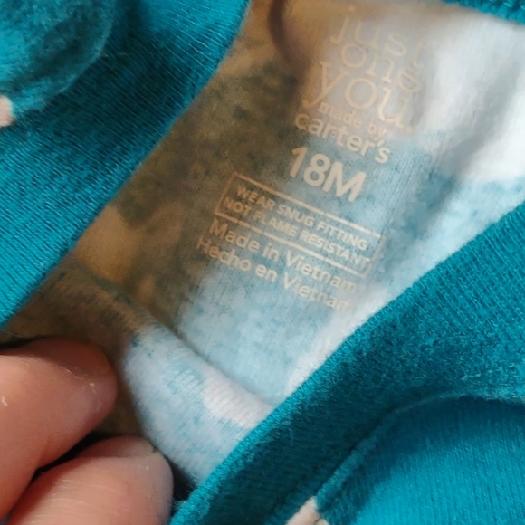 3/$20 carter's 18m rhino pajamas two piece set - Picture 2 of 2